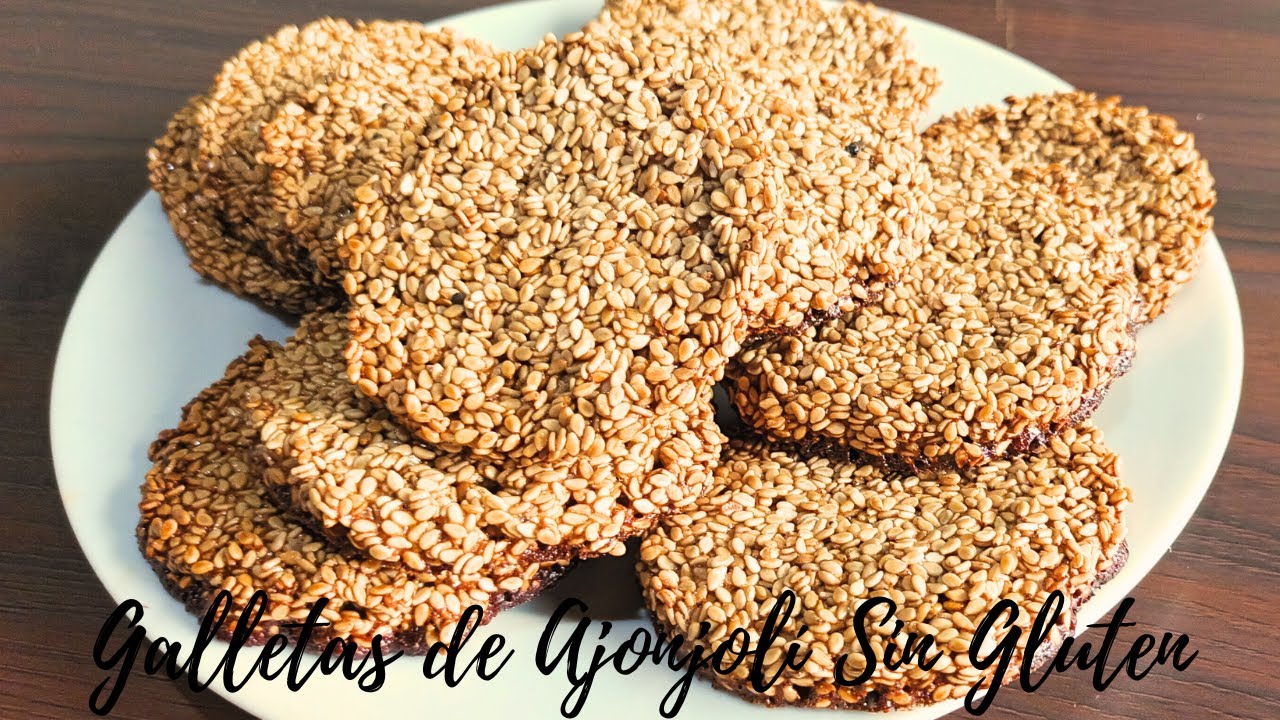 Galletas Crujientes de Ajonjolí-Sésamo /Con 3 Ingredientes/Sin Gluten/Receta Rápida y Fácil