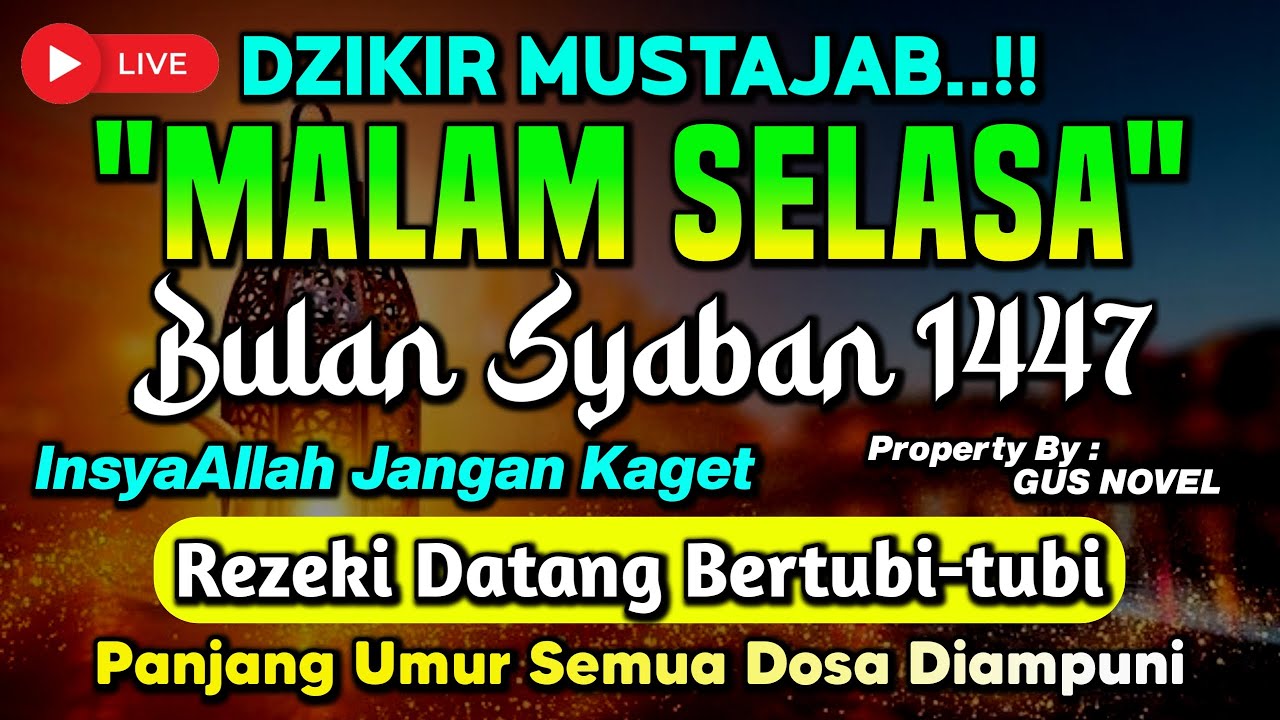 DZIKIR MALAM SELASA SYA'BAN PEMBUKA PINTU REZEKI, ZIKIR PEMBUKA PINTU REZEKI | DZIKIR MALAM