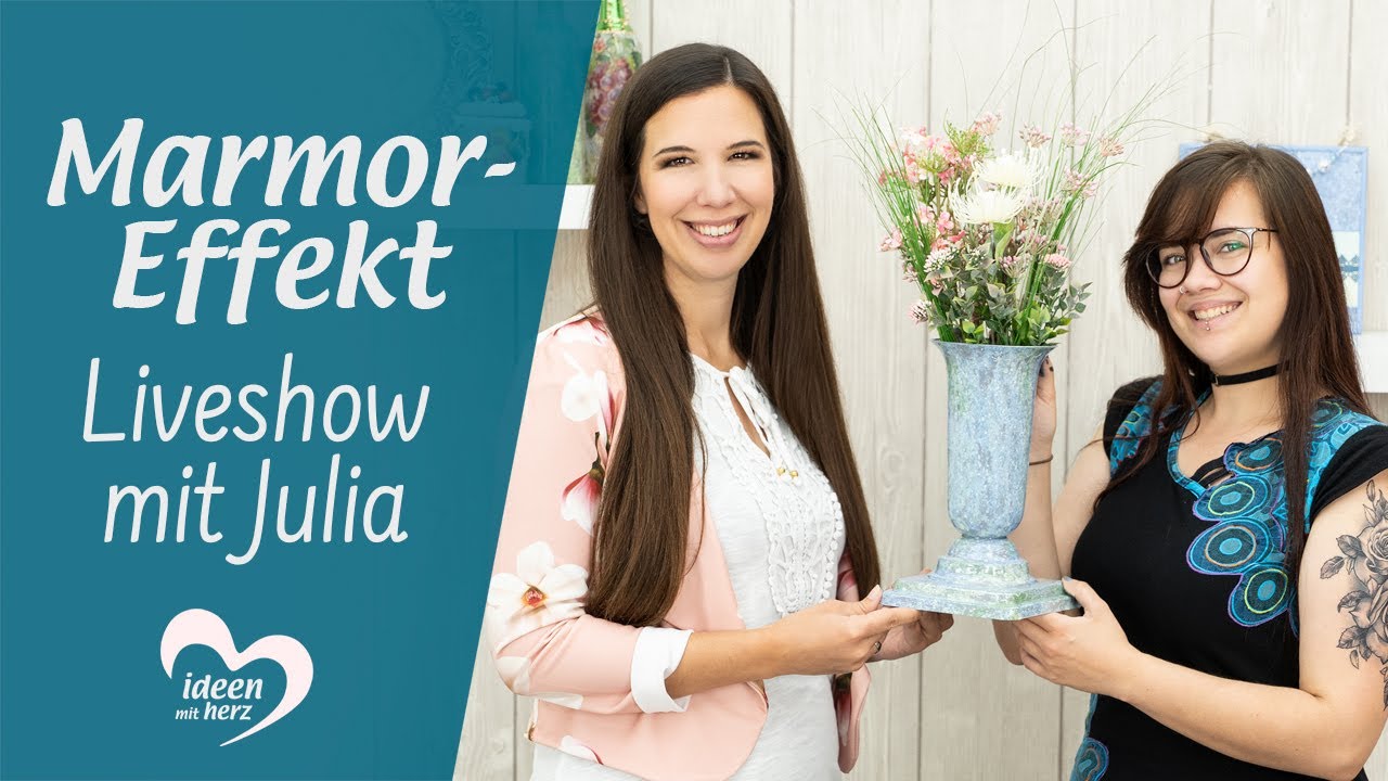 Marmor-Effekt-Farben - Facebook live vom 08.06.2020 - Basteln mit Julia - Ideen mit Herz