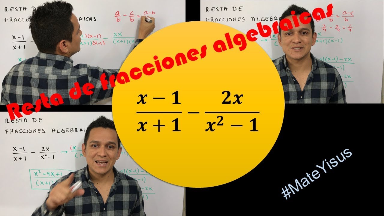 Resta de fracciones algebraicas, método fácil | Video # 62 | #MateYisus