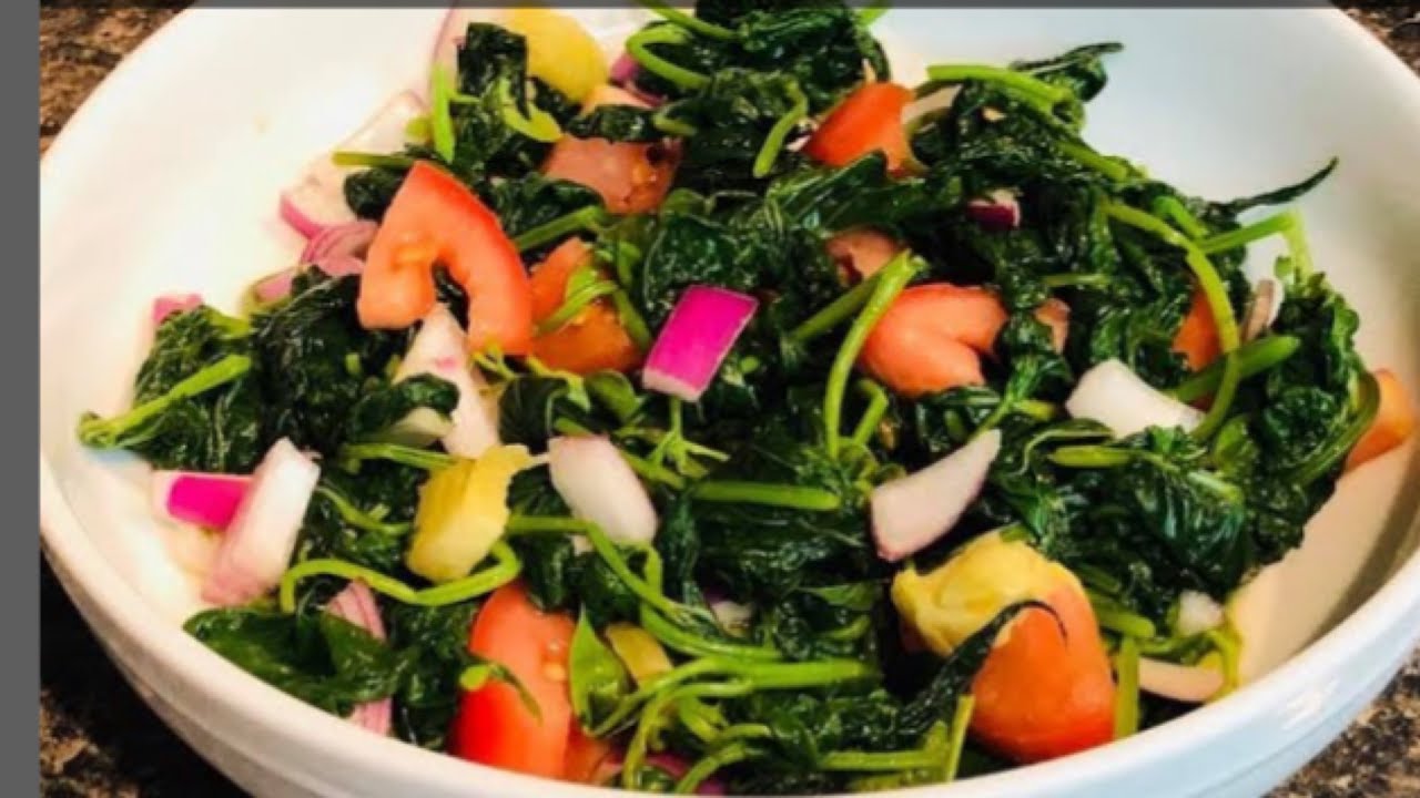 TALBOS NG KAMOTE / SWEET POTATO LEAVES SALAD recipe