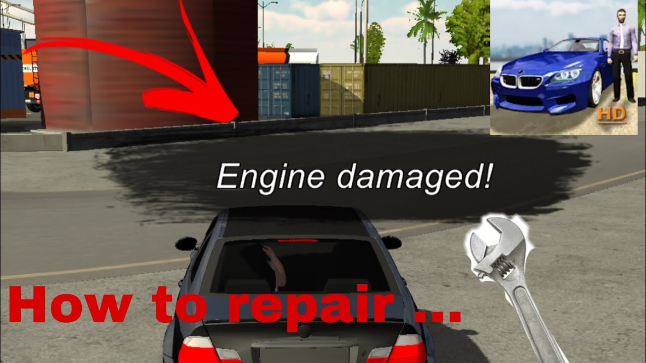How to REPAIR damaged engine in car parking multiplayer