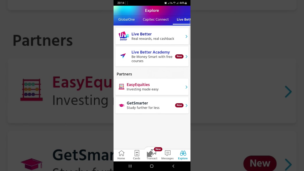 Easy equities within Capitec app