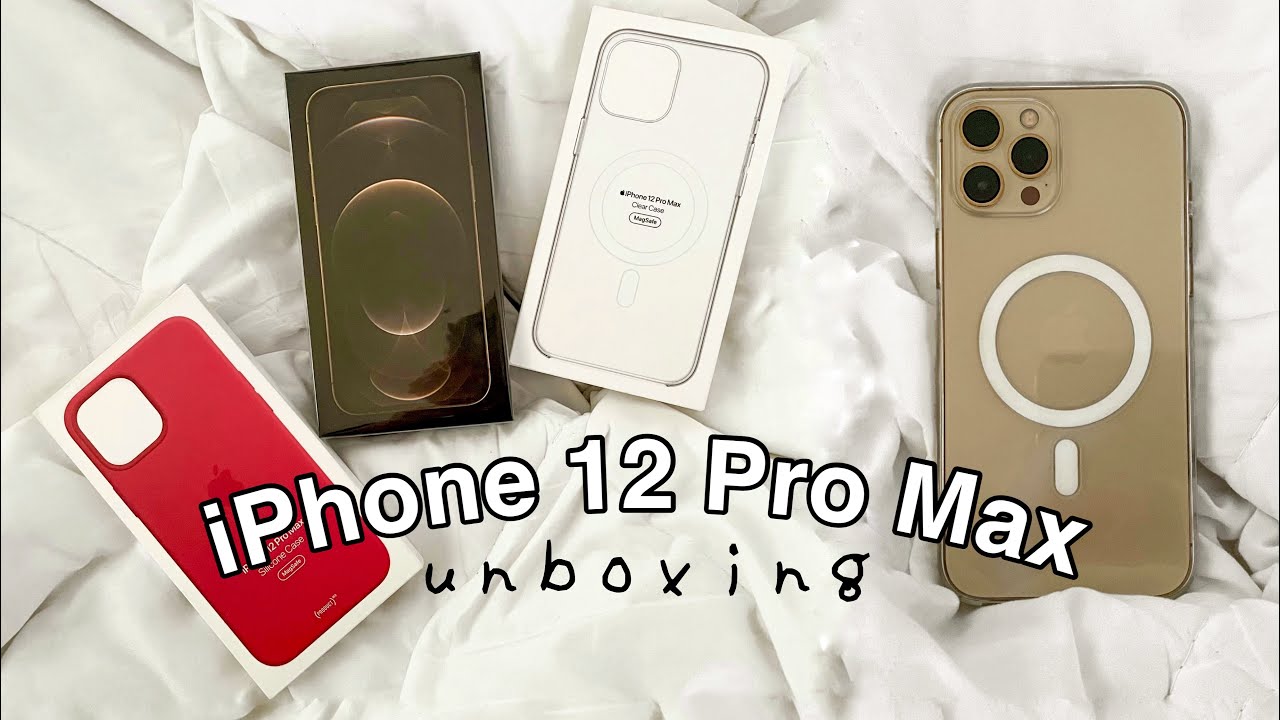 iPhone 12 Pro Max Gold Unboxing & Set-up + Apple iPhone Cases | ASMR