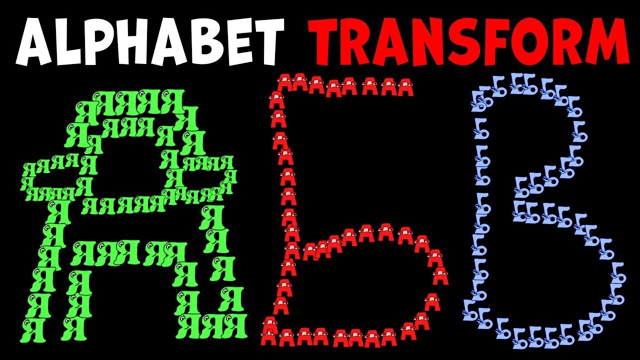 Russian Alphabet Lore Snakes transform Letters АБВ