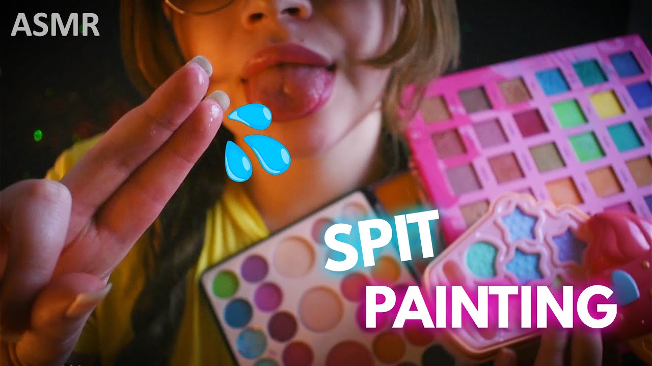 Acmp💄 Doing your составить with SPIT PAINTING 💦asmr mouth SOUNDS