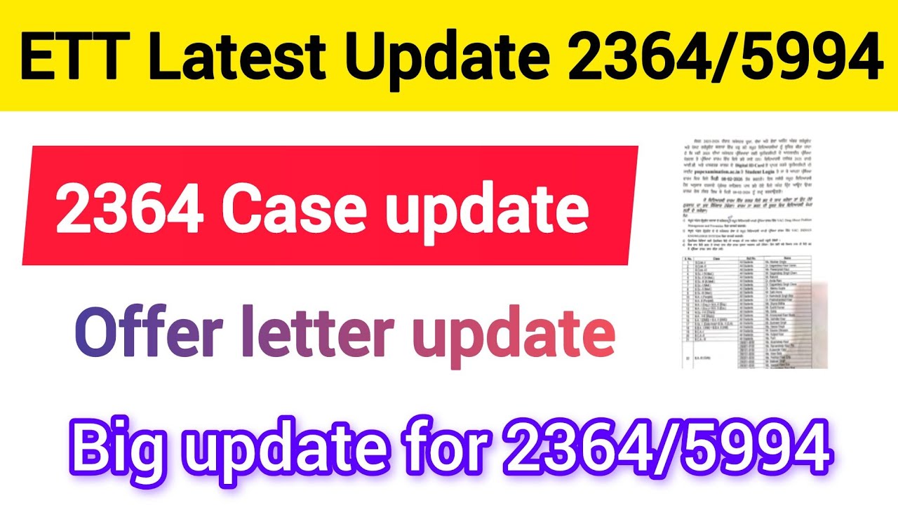 ETT 2364/5994  Latest Update/2364 case update/big update 2364/