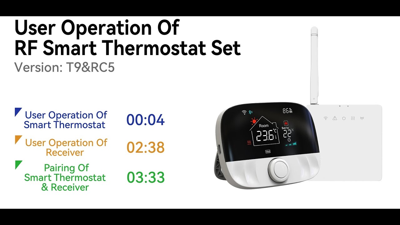 How to operate and pair the desktop type RF smart Thermostat