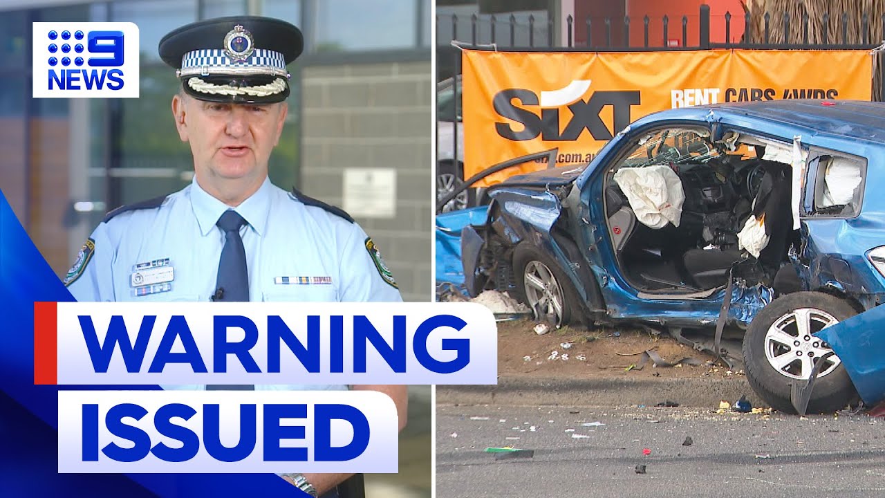 Police issue warning after major car crash in Sydney's south-west | 9 News Australia