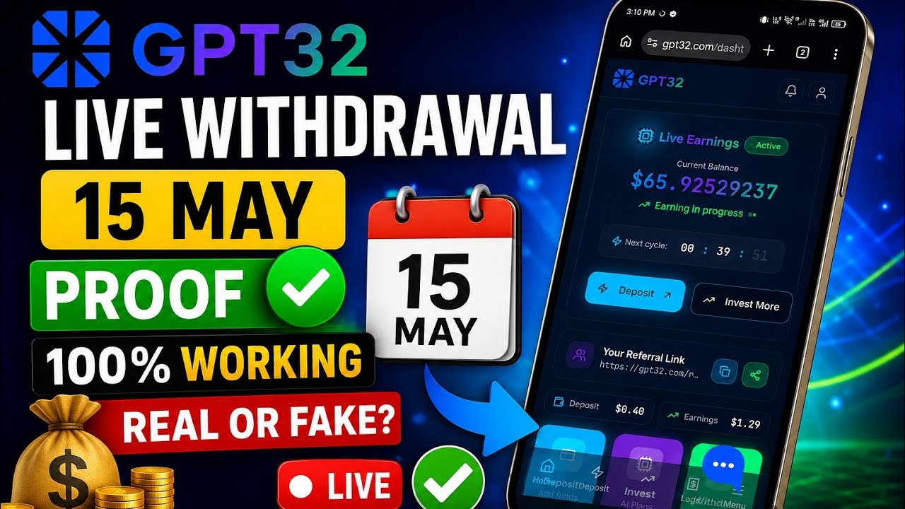 Gpt 32 App Review | Gpt 32 Live Withdrawal | 15 May Update 