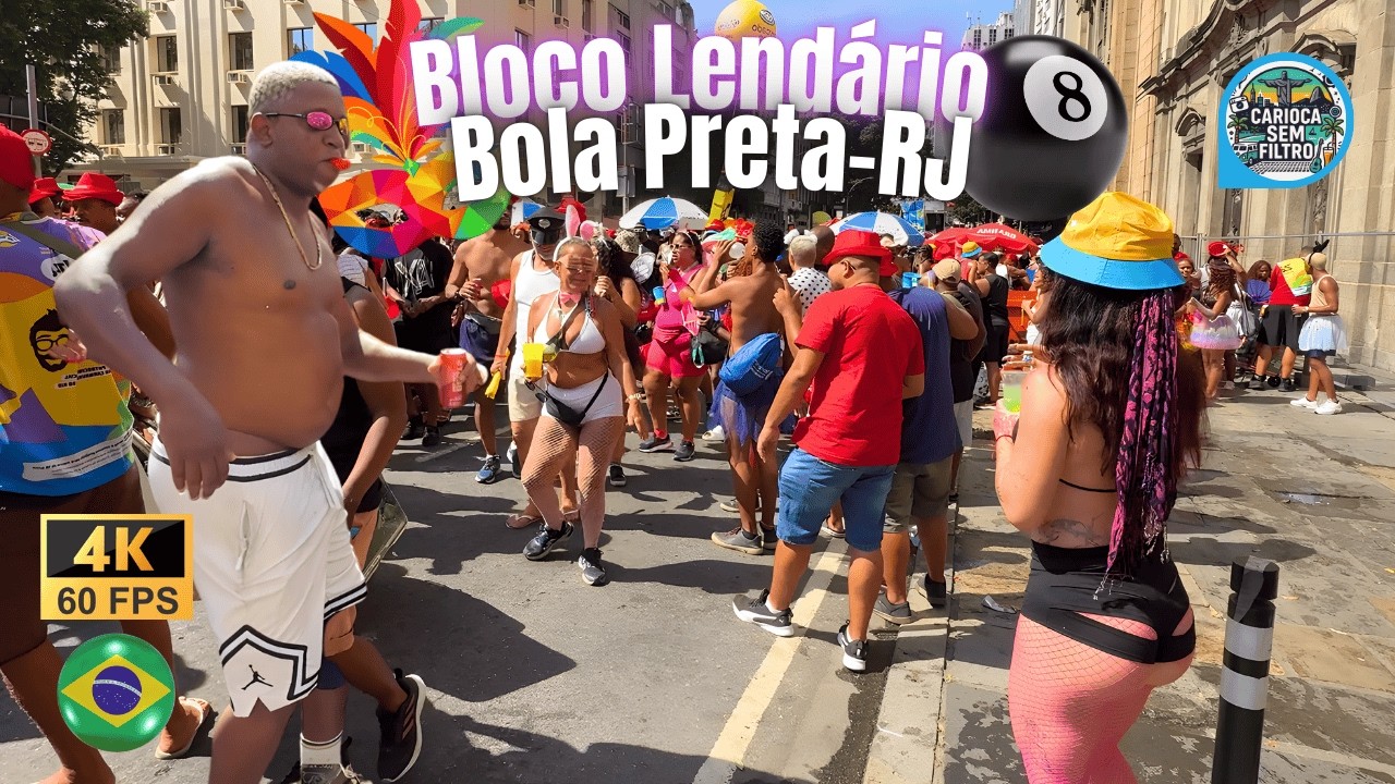 Bola Preta no Centro do RJ 🔥 O Bloco Mais Insano do Carnaval | Andando pelos blocos do Centro do Rio