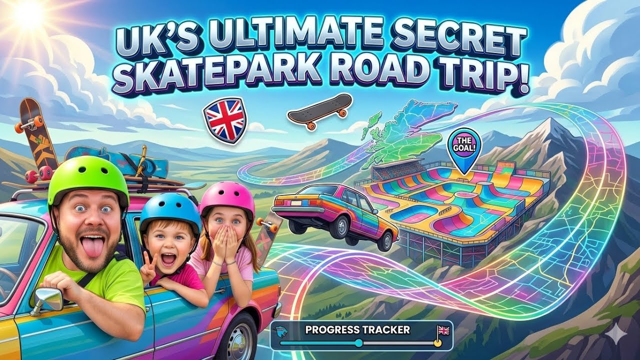 UK Skatepark Road Trip: 3 Skateboards, 2 kids, 1 Car SUPER FUN WEEKEND! 🇬🇧