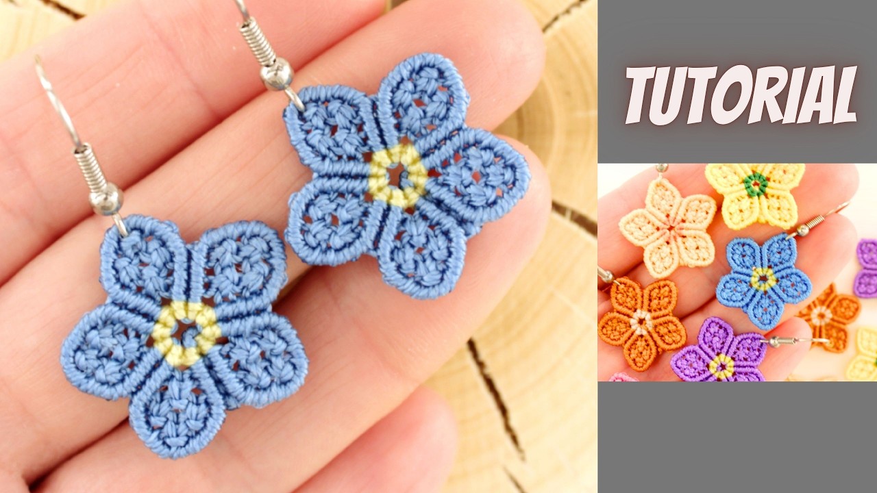 Spring-inspired Jewelry and Floral Crafts, Macrame forget-me-not flower