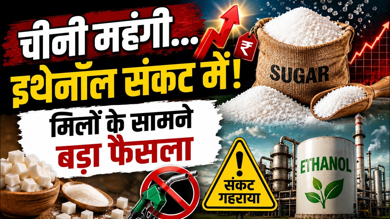 चीनी महंगी ,इथेनॉल संकट में ! मिलों के सामने बड़ा फैसला ! #sugar #price #msp #ethnol #e20 #kisan