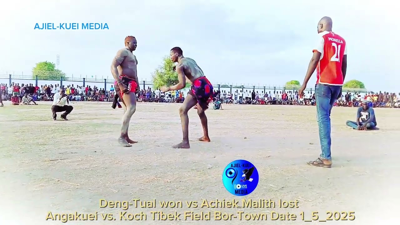 Deng-tual won vs. Achiek Malith lost tibek wrestling field Bor-Town