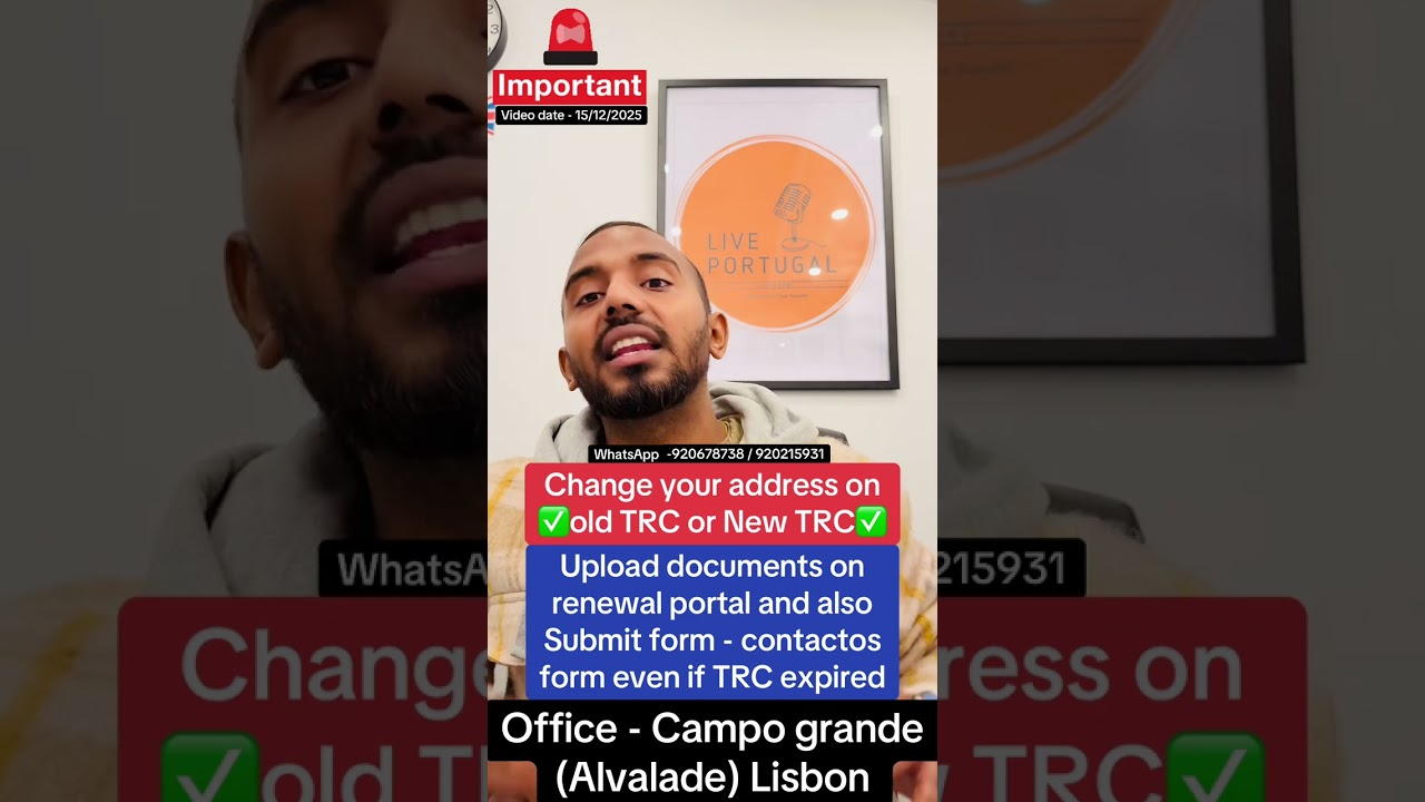 Change your address on old TRC or New TRC ✅ &reg;Live Portugal By Harry | Advocate Harry | Portugal