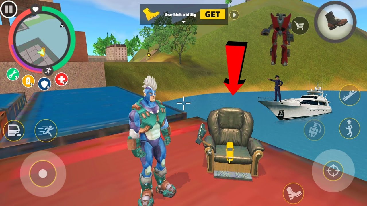 Rope Hero: Vice Town (Secret Location of Car Ball) Containers Car Ball - Android Gameplay HD