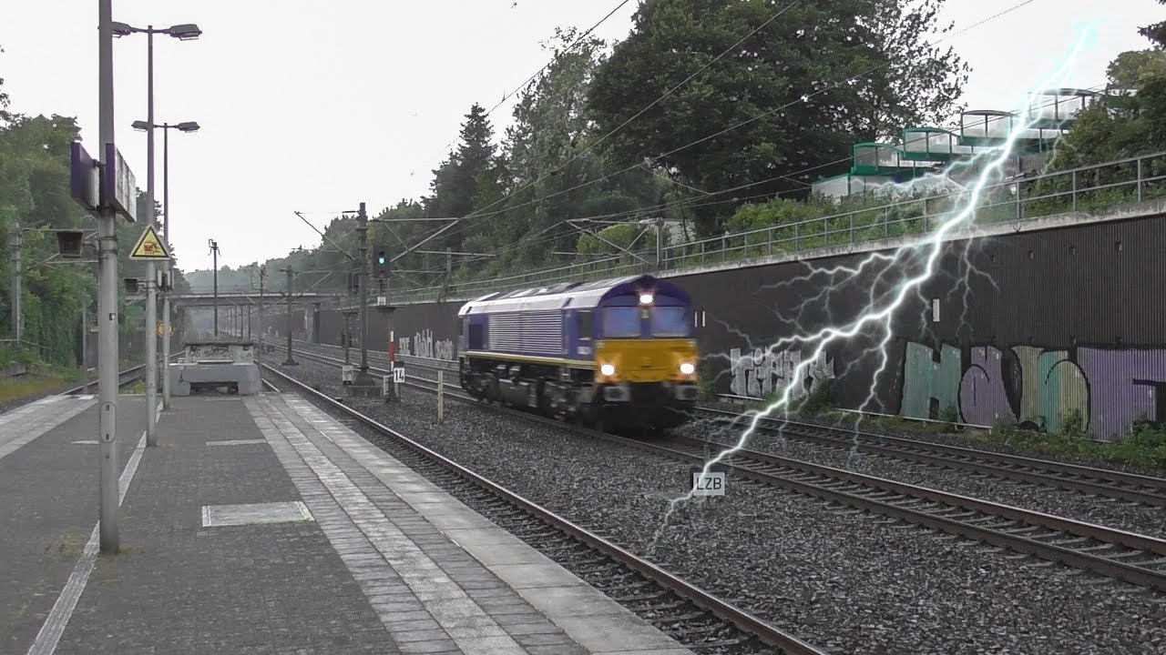 TRAINSPOTTING in THUNDERSTORM | Trains in Frechen-Köningsdorf (D) | 14 June 2025