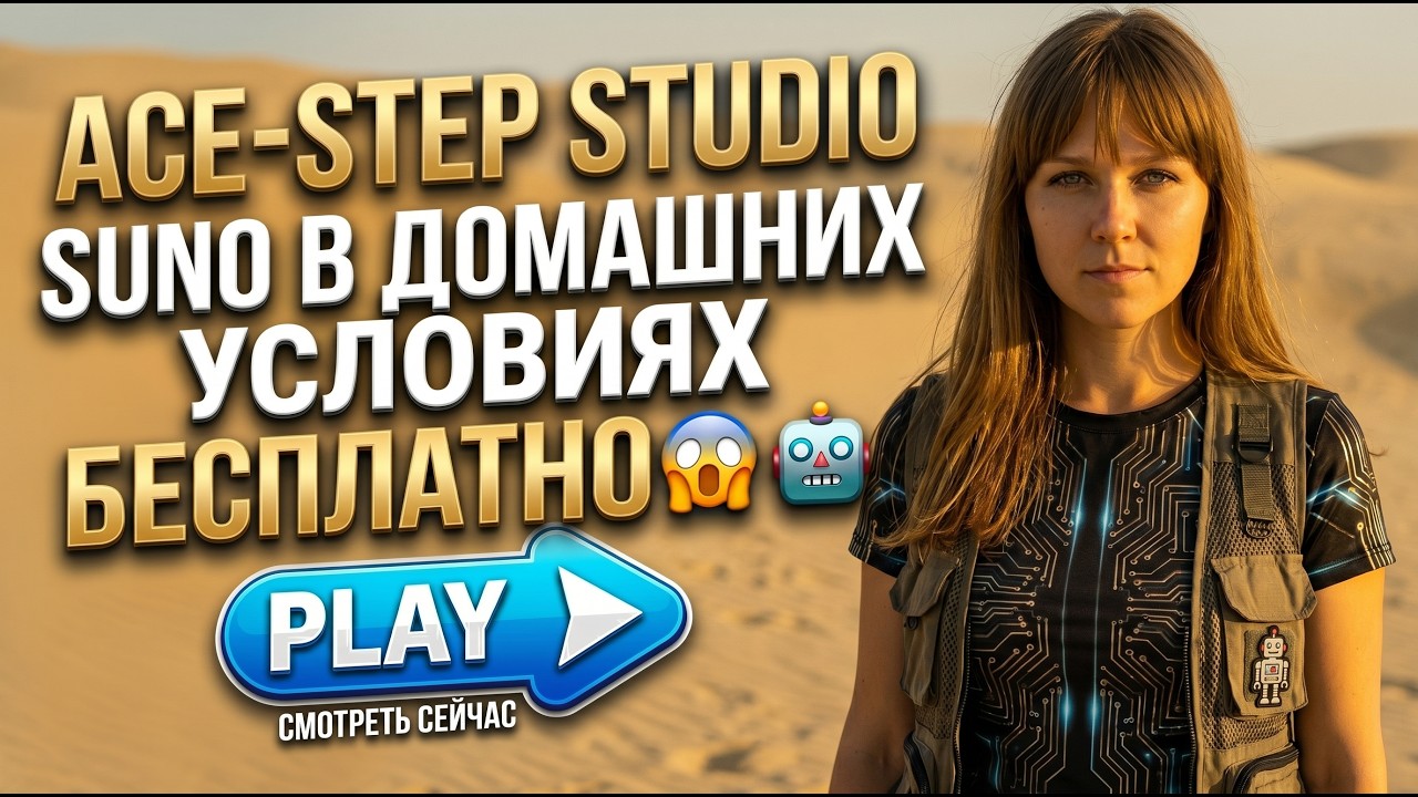 Ace-Step Studio &mdash; Suno дома локально и бесплатно | Установка + стемы   + видео с волной 😱🎵