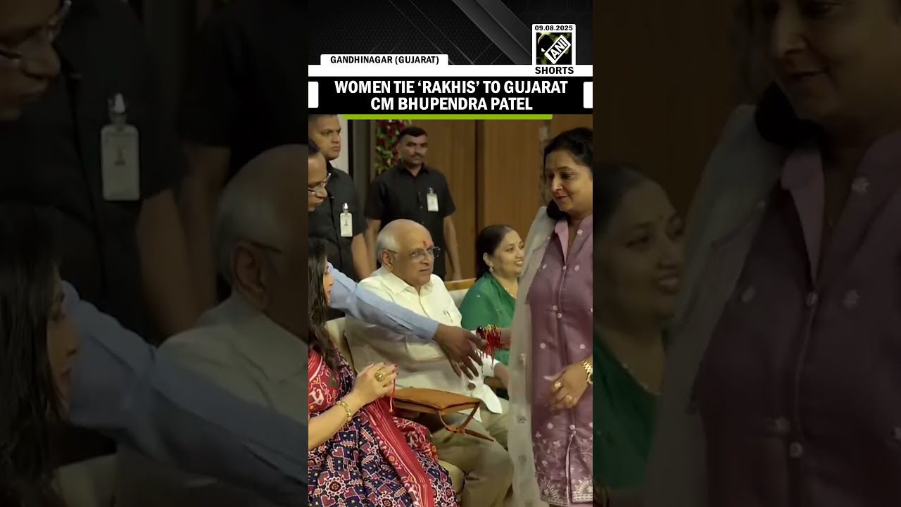 Women tie &lsquo;Rakhis&rsquo; to Gujarat CM Bhupendra Patel on Raksha Bandhan