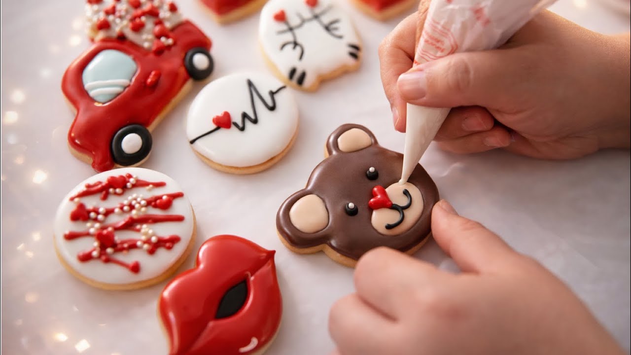 Hand-Painted Valentine Cookies | A Complete Step-by-Step Tutorial