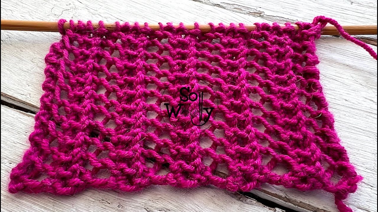 Easy Lace Knitting Pattern - 1 Row! (identical on both sides)-English & Continental -So Woolly