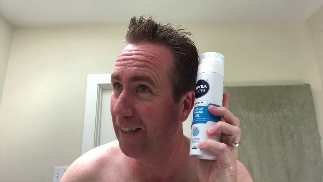 Shaving with Nivea Cooling Shaving Gel and Nivea After Shave Balm