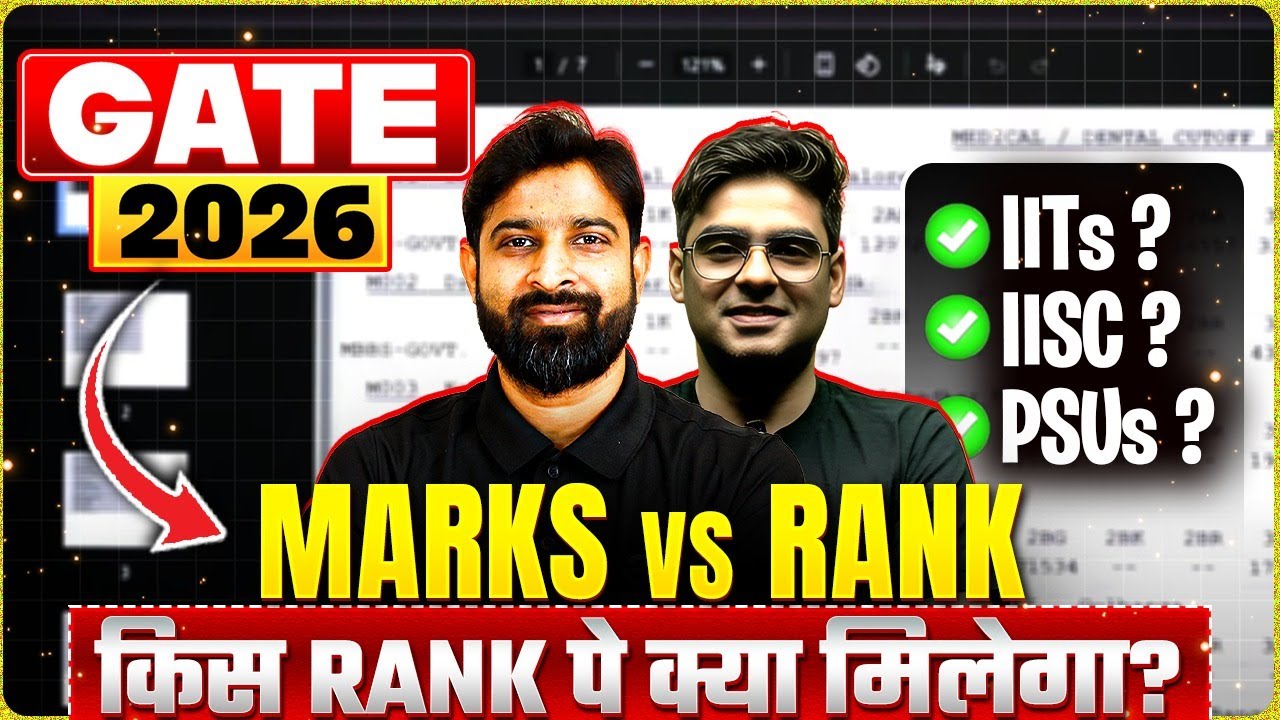 GATE 2026 Marks vs Rank Analysis: Target Score for IITs, IISc & PSUs