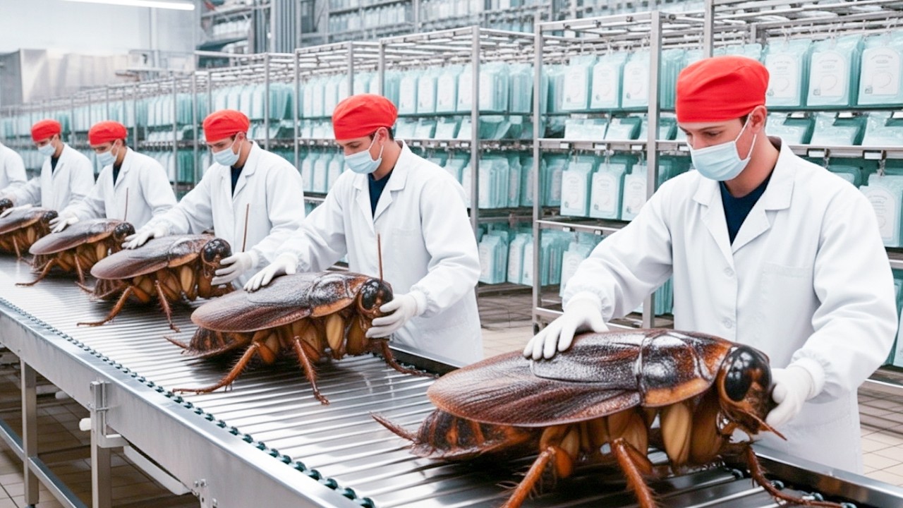 Inside a Cockroach Mask Factory - The Weirdest Production Line Ever 😳🪳 (Full Process)