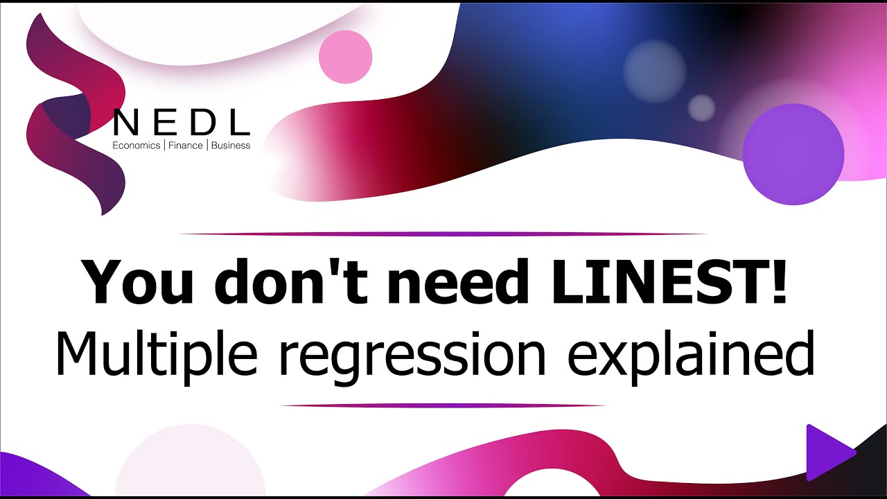 You don't need LINEST! Multiple regression explained (Excel)