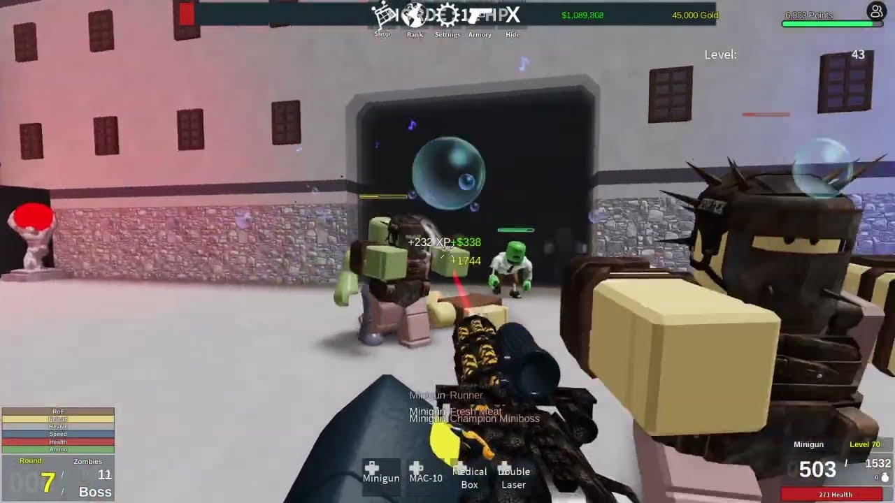 Fighting a zombie horde in Zombie Uprising