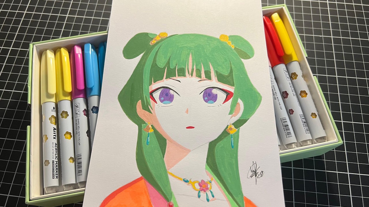 Testando os marcadores acr&iacute;licos da Arrtx de 36 cores #arrtx #arrtx36ss