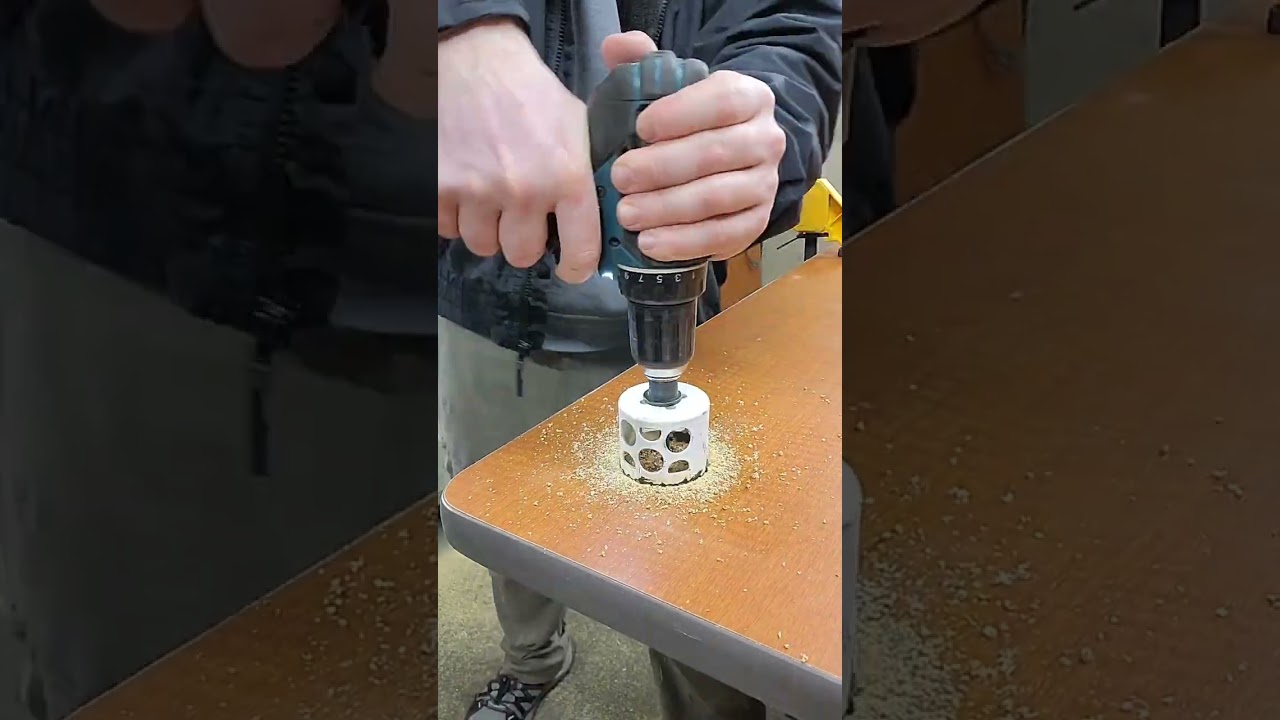 How to make a gromet hole in a table top