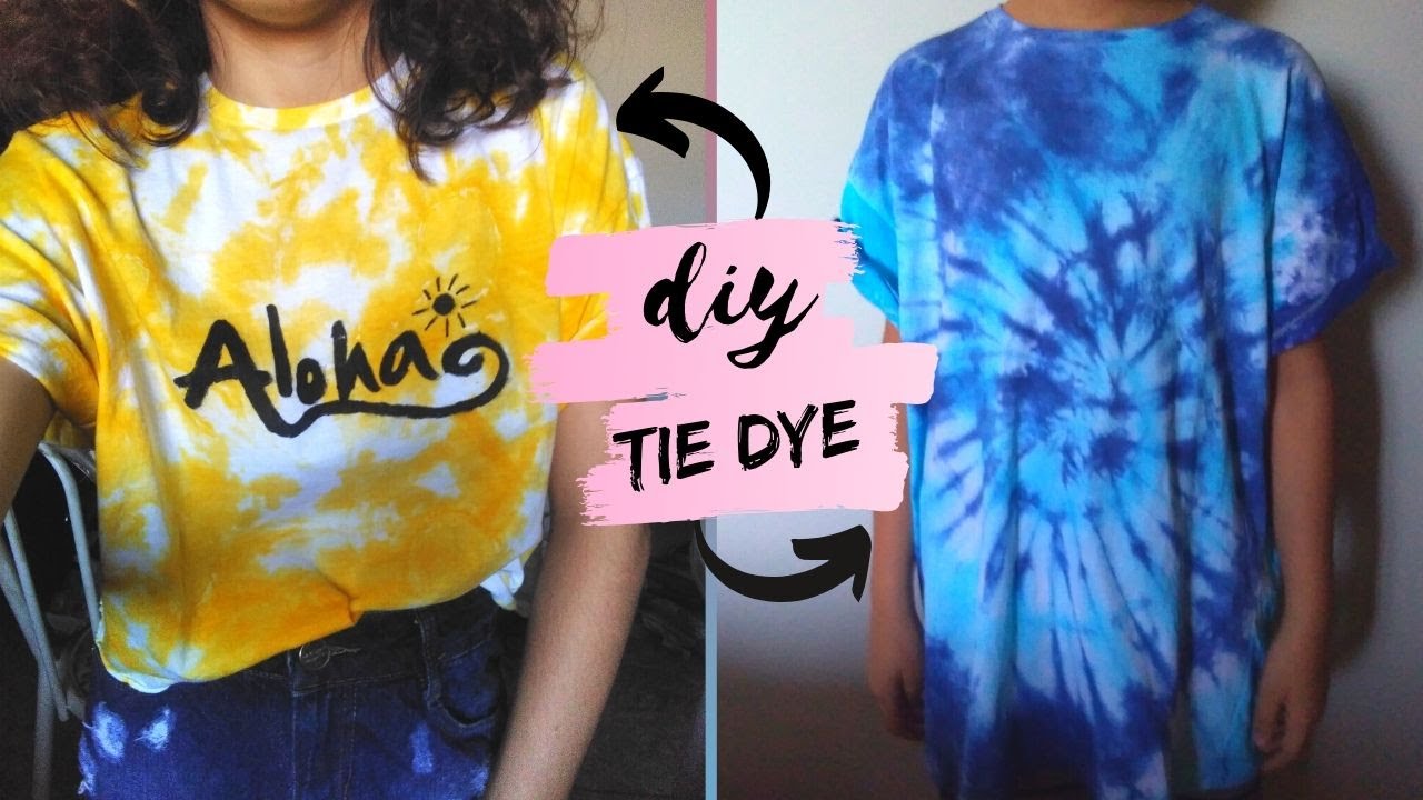 2 FORMAS DIFERENTES DE FAZER TIE DYE,COMO FAZER TIE DYE EM CASA(how to tie dye) MODA 2020