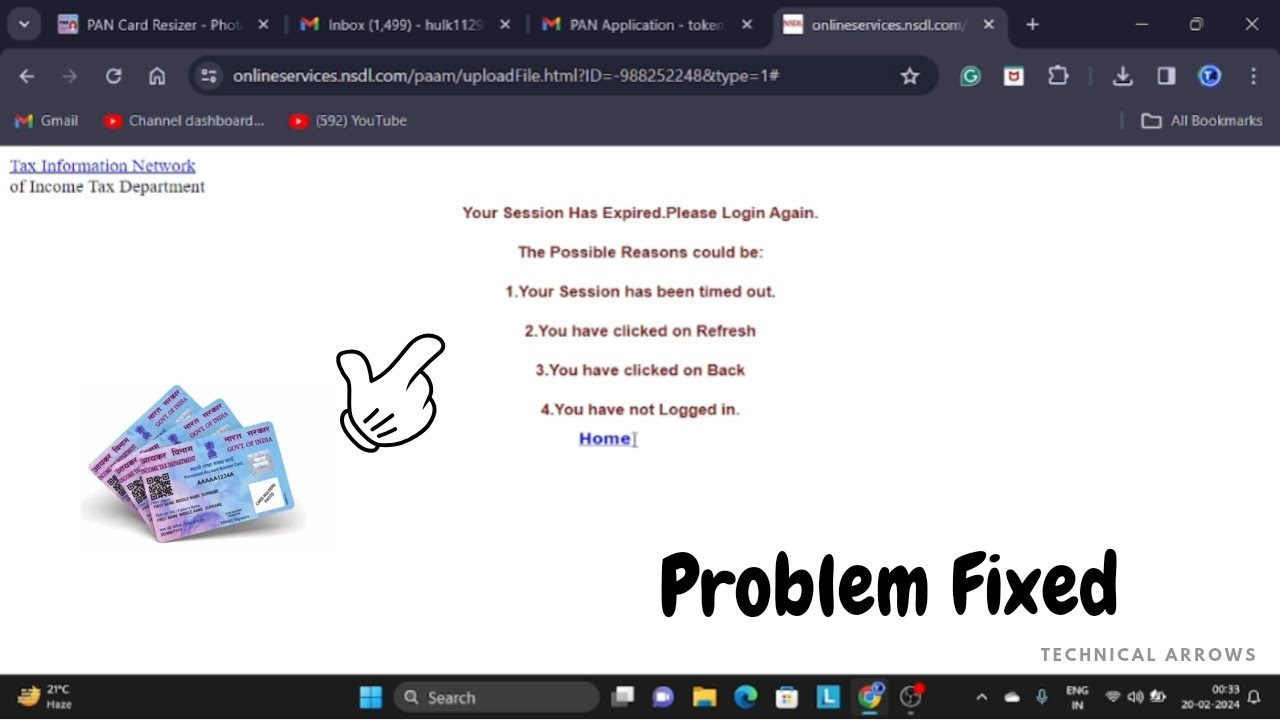 Pan Card NSDL your session has expired please login again | fix problem solve NSDL @TechnicalArrows