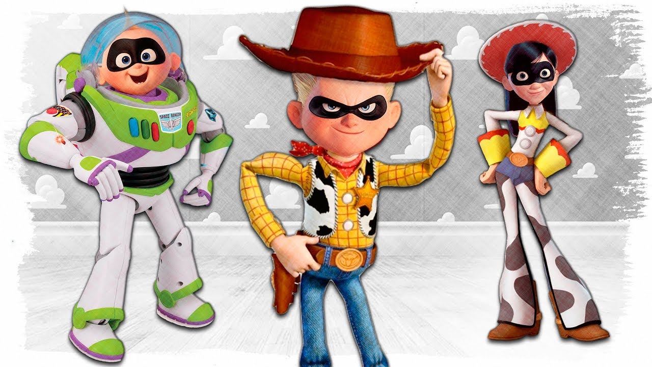 Incredibles 2 Turns into Toy Story Characters - Coloring Pages for Kids