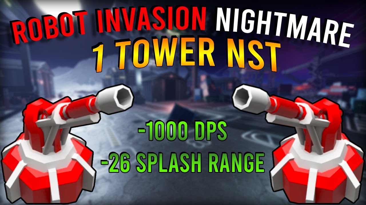 Solo NIGHTMARE Robot Invasion With 1 TOWER (Artillery) | Roblox Tower Defense X