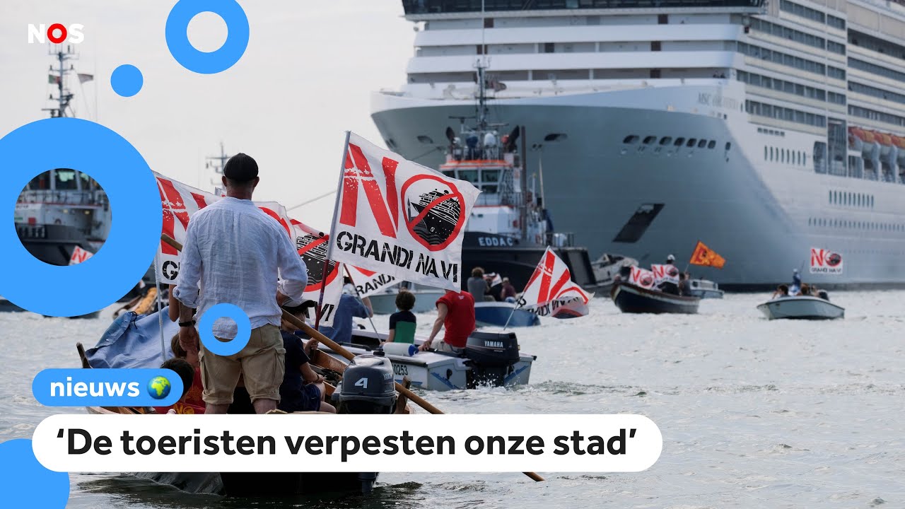 Protest in Italiaanse stad tegen cruiseschepen
