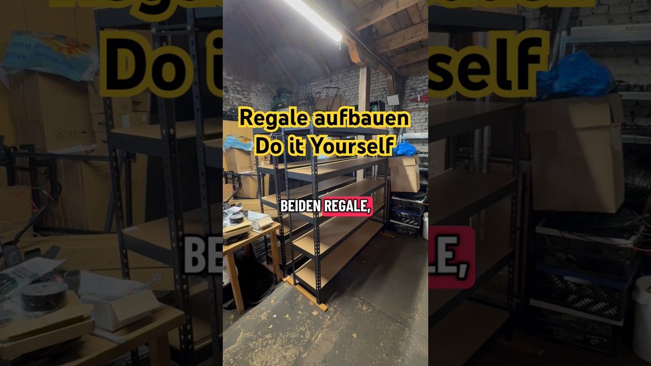 180cm Regal aus dem Baumarkt 250kg pro Boden, Meine Scheune / Lager umr&auml;umen