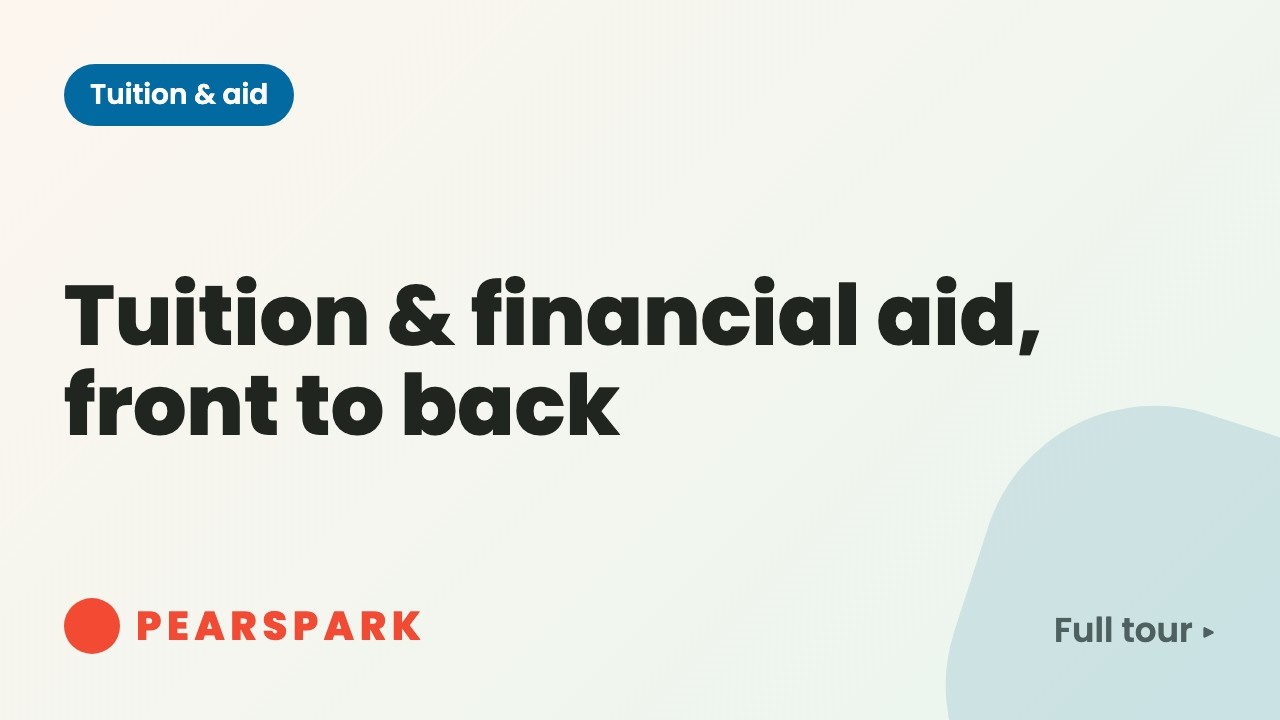 Tuition & financial aid, front to back: billing a small school in Pearspark
