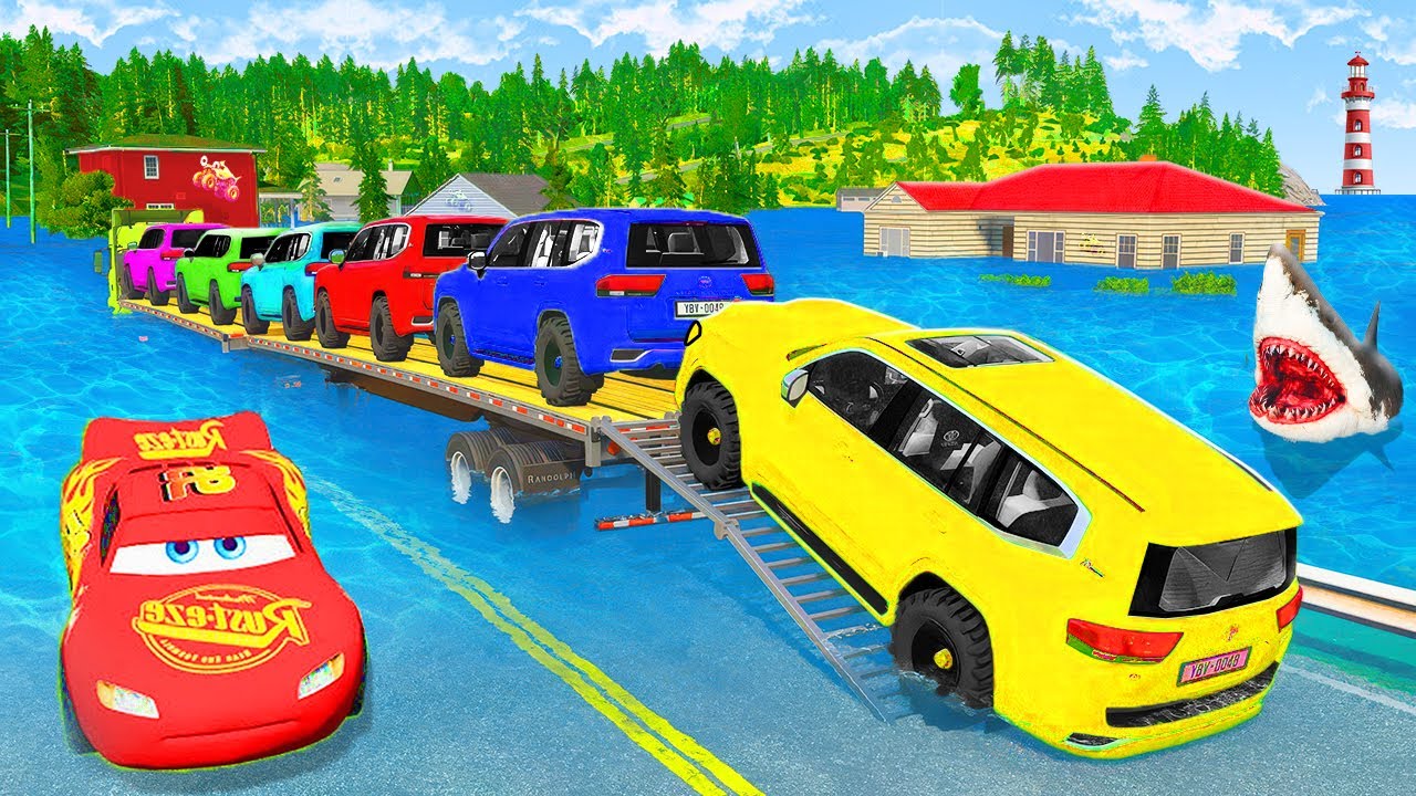 Truck + Trailer Chaos vs Speed Bumps – Crazy Physics Crashes – BEAMNG Part 1. 🧯