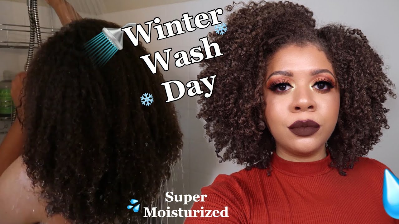Winter Natural Hair Wash Day Routine For Moisture 💦 + Length Retention (Start to Finish)