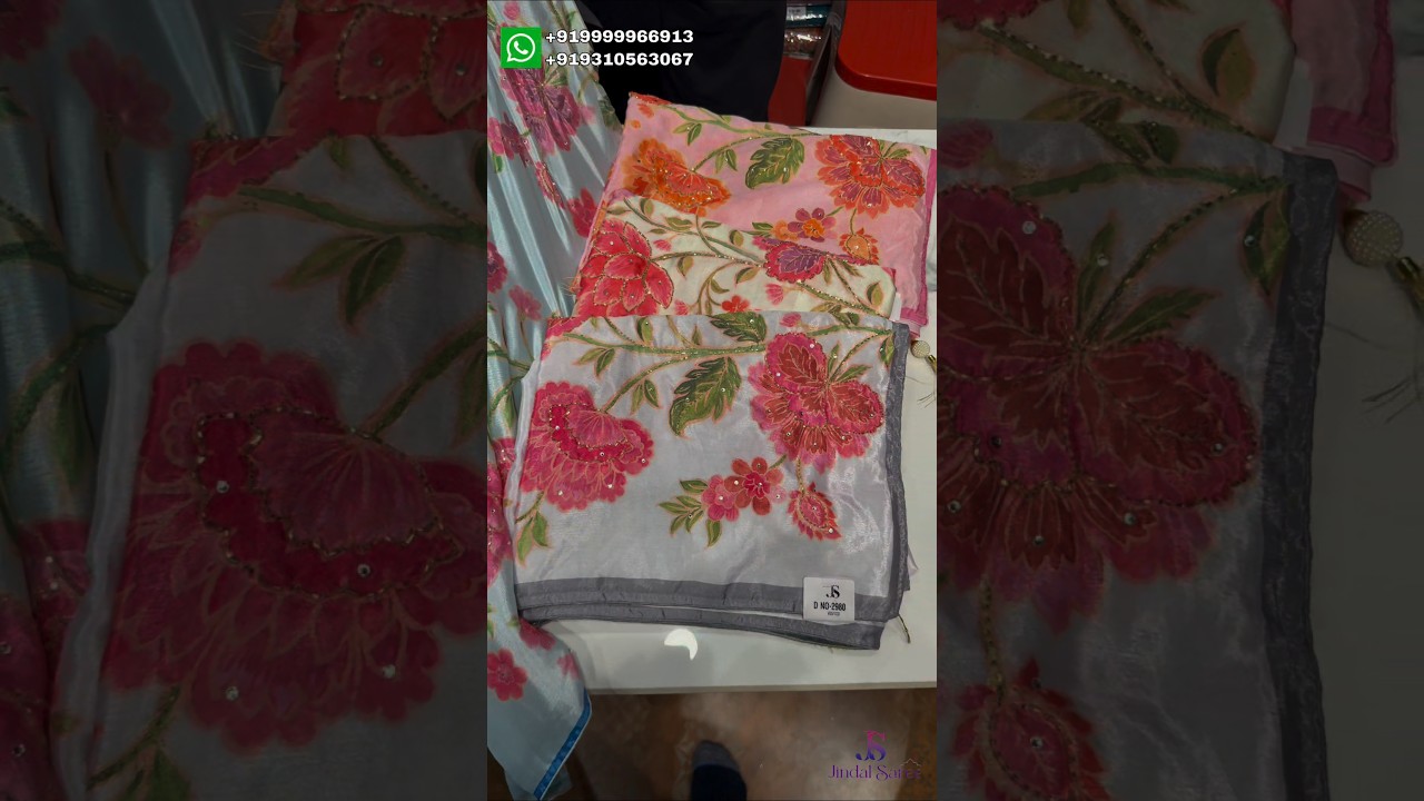 Designer Pure Chinon Fabric , Digital Print Figure Highlights With Handwork in Wholesale Rate