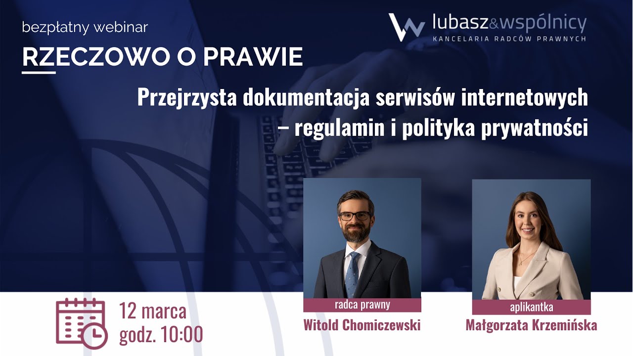 Przejrzysta dokumentacja serwisów internetowych – regulamin i polityka prywatności