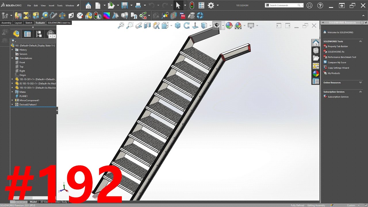 Solidworks Exercise 192 Structural Steel Stairs