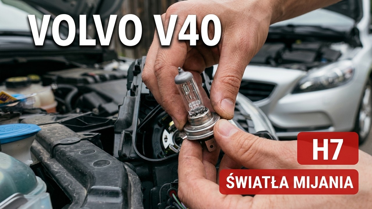 Volvo v40 wymiana żarówki świateł mijania