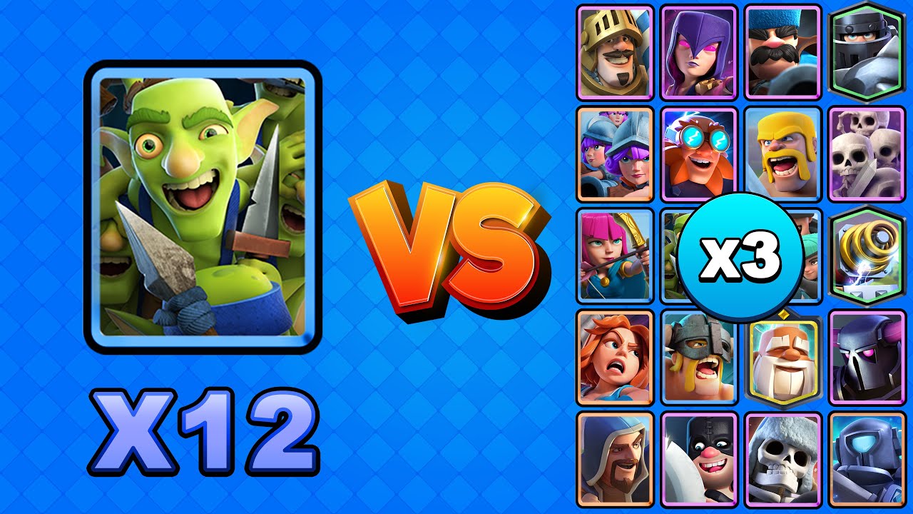 +60 DUENDES vs TODAS LAS CARTAS X3 | Clash Royale