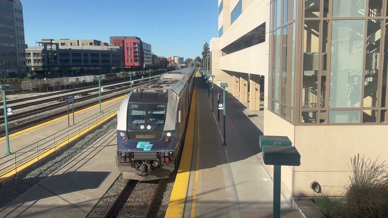 Amtrak Capitol Corridor 741 arrives at Emeryville, CA
