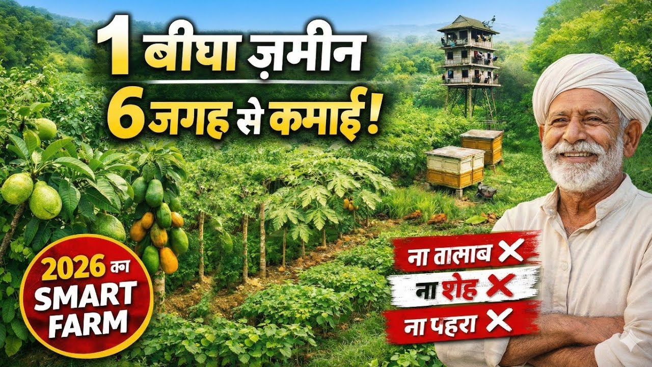 1 बीघा जमीन में कमाई के 6 रास्ते! तालाब या शेड के बिना स्मार्ट खेती Safety Six Model | Sobuj Garden