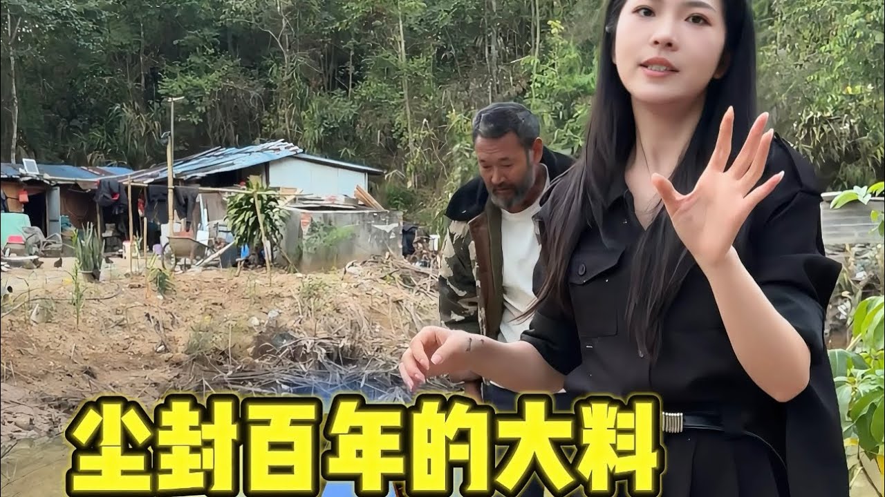 鱼塘里尘封百年的大石头，今天我们务必要捞出来，吊车都找好了#翡翠 #翡翠手鐲 #原创 